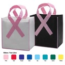 Pink Ribbon Non-Woven Shopping Tote Bag Breast Cancer Awareness - 12" x 12" x 4"