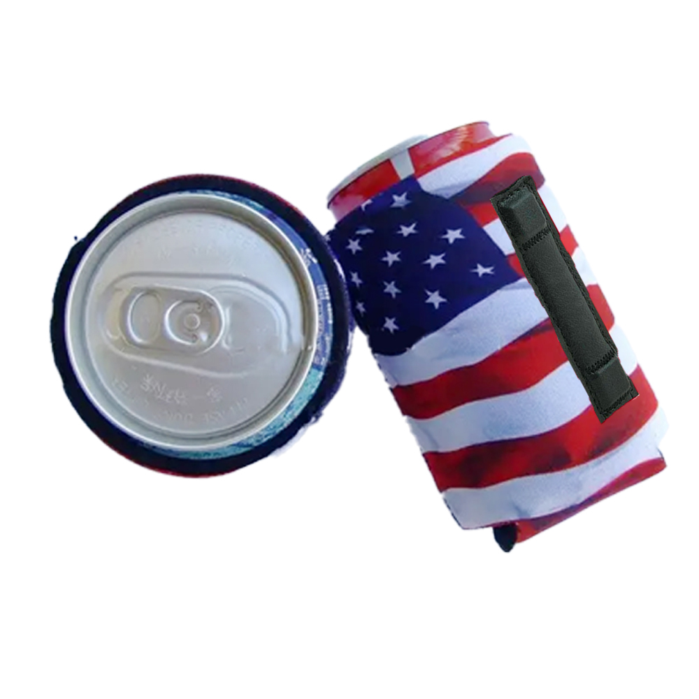 Collapsible Magnetic Can And Bottle Cooler Holder - Patriotic Designs