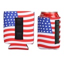 Collapsible Magnetic Can And Bottle Cooler Holder - Patriotic Designs