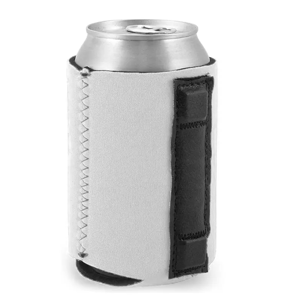 Collapsible Magnetic Can And Bottle Cooler Holder With Pocket