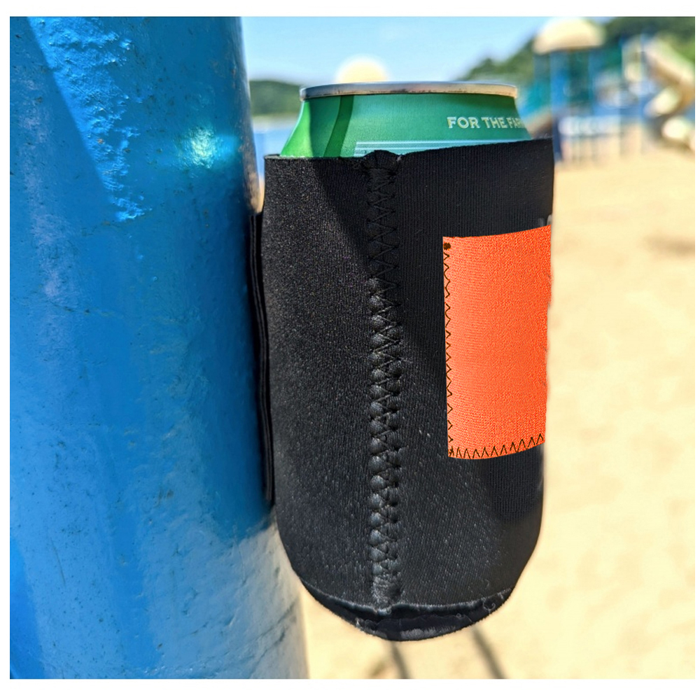 Collapsible Magnetic Can And Bottle Cooler Holder With Pocket