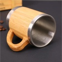 EcoMug - Double Wall Stainless Steel Bamboo Mug - 12oz