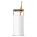 Nordic Glass Tumbler w/ Silicone Cover - 17oz w/ Bamboo Straw and Lid