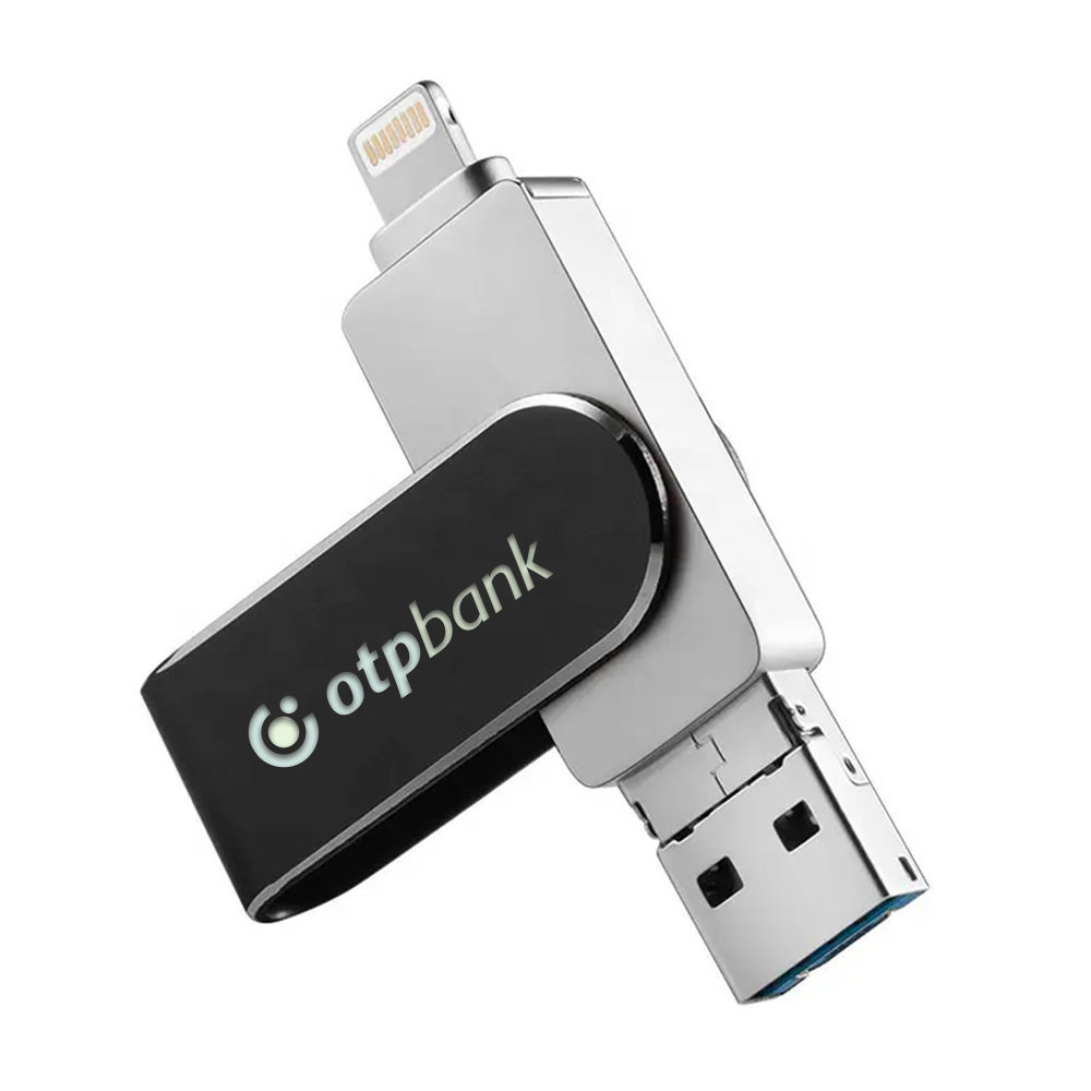 Stockton 3-IN-1 Push and Pull USB Flash drive - 16GB