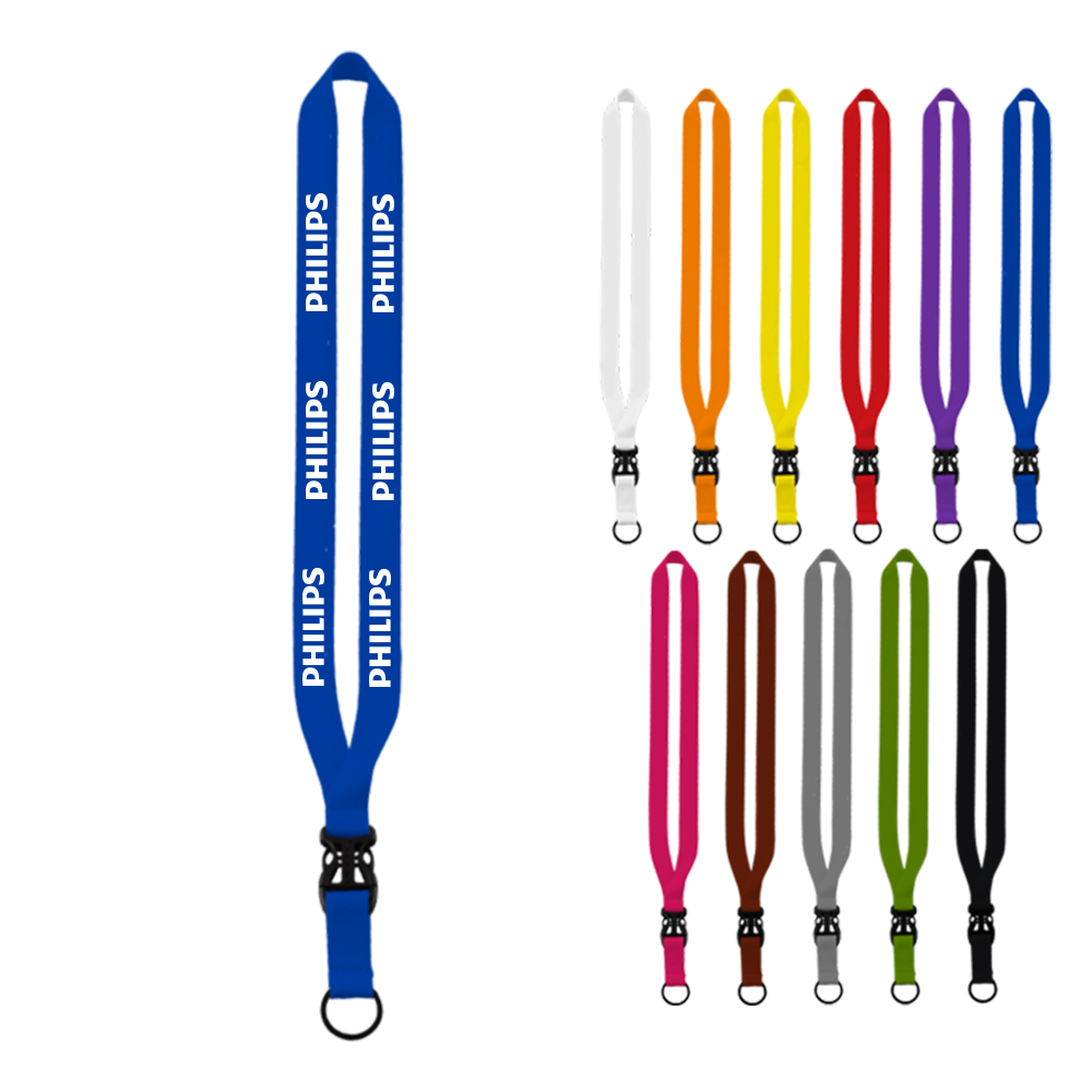 Sprinters Lanyard 3/4" Nylon W/ Metal O Ring And Slide Buckle Release