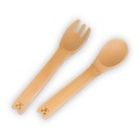 Custom Shape Bamboo Plate + Spoon + Fork Set