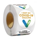 1.5" Round Covid Vaccine Stickers Rolls - 500/Roll