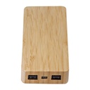 Eco-Friendly Bamboo 10,000mAh Power Bank and QI Wireless Charger 2-in-1