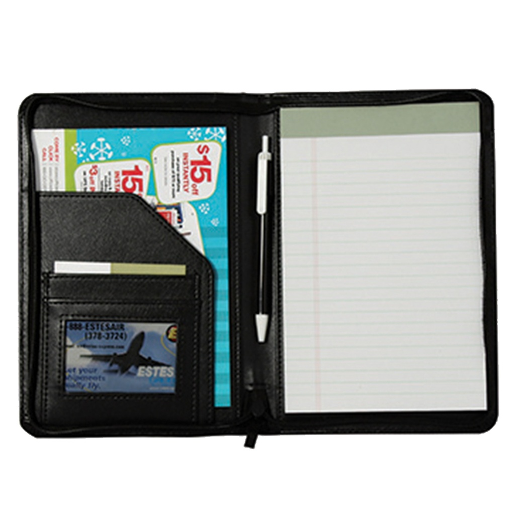 Conference Leatherette Padfolio with Zipper Closure