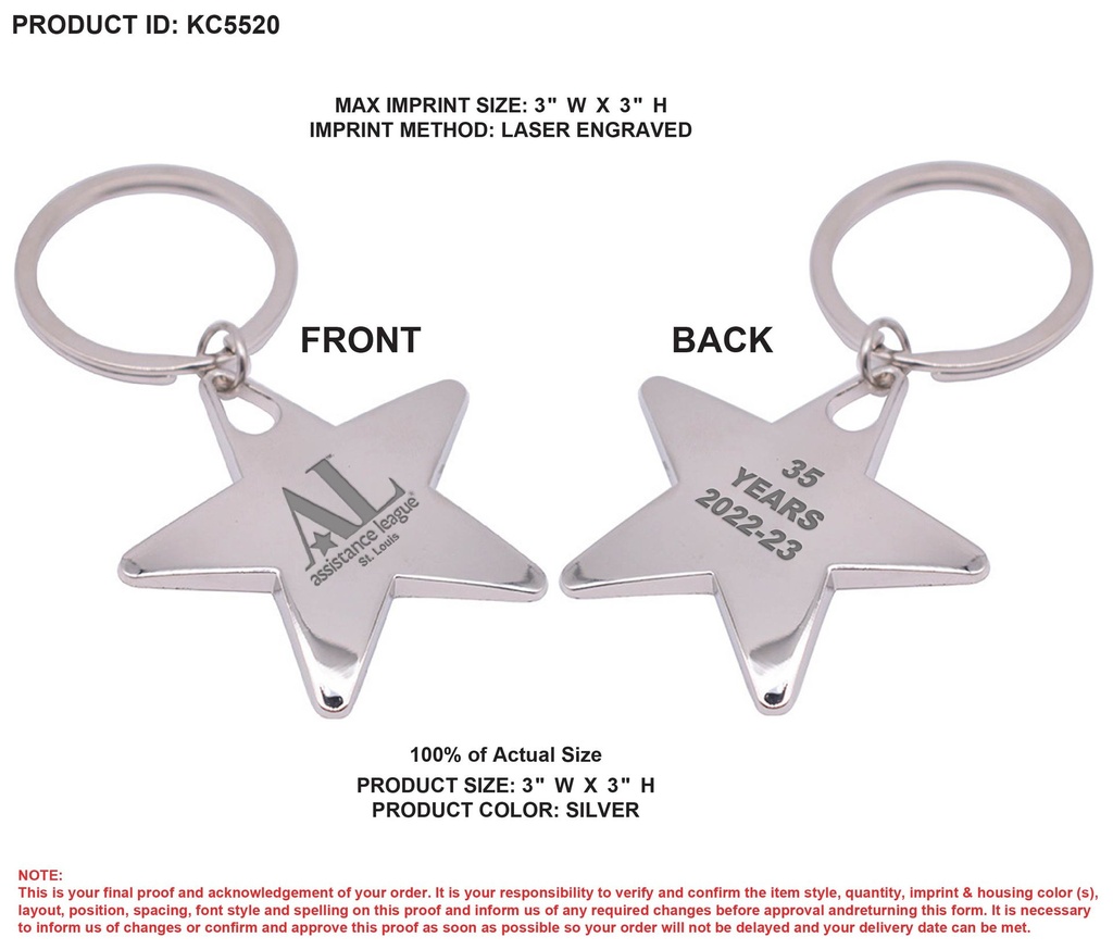 Metal Star Keychain