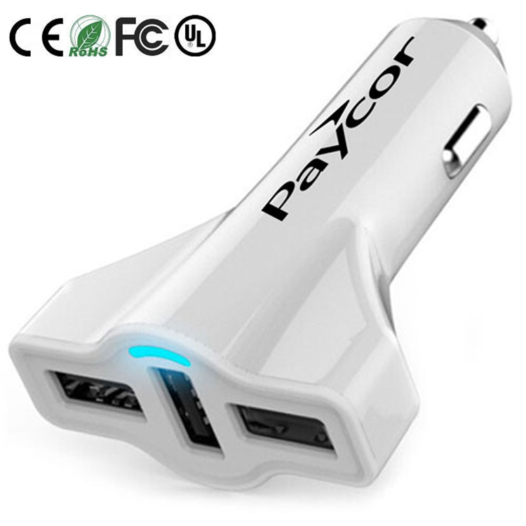 3 USB Ports Car Charger With LED Indicator. UC2888