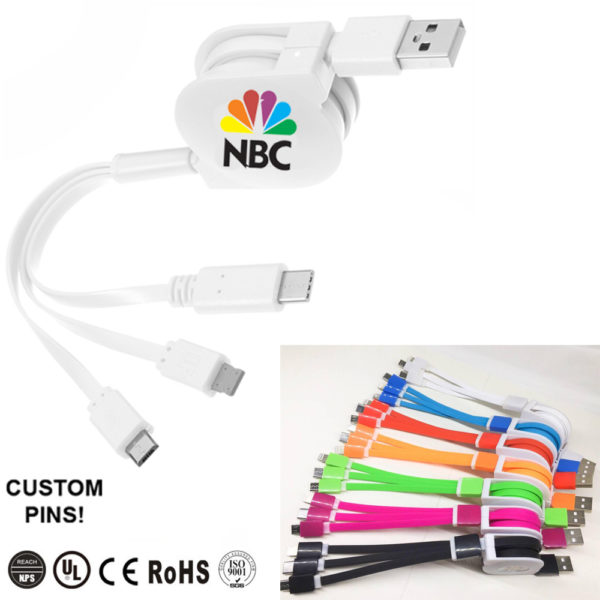 3-In-1 Magic USB Retractable Mobile Charging Cable. RC5092