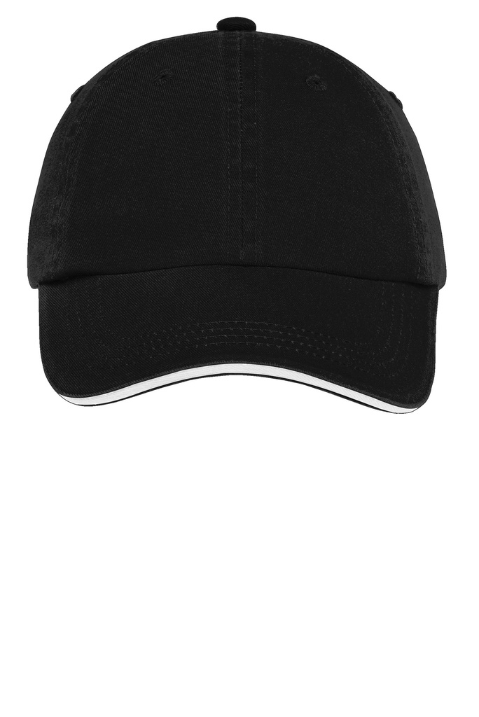 Port Authority Sandwich Bill Cap with Striped Closure. C830