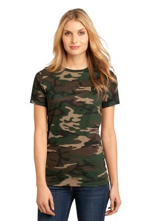 DISCONTINUED District - Ladies Perfect Weight Camo Crew Tee DM104CL