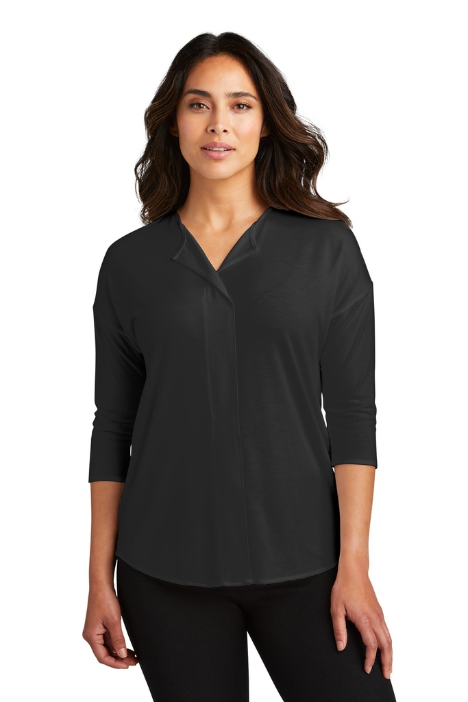 Port Authority Ladies Concept 3/4-Sleeve Soft Split Neck Top. LK5433