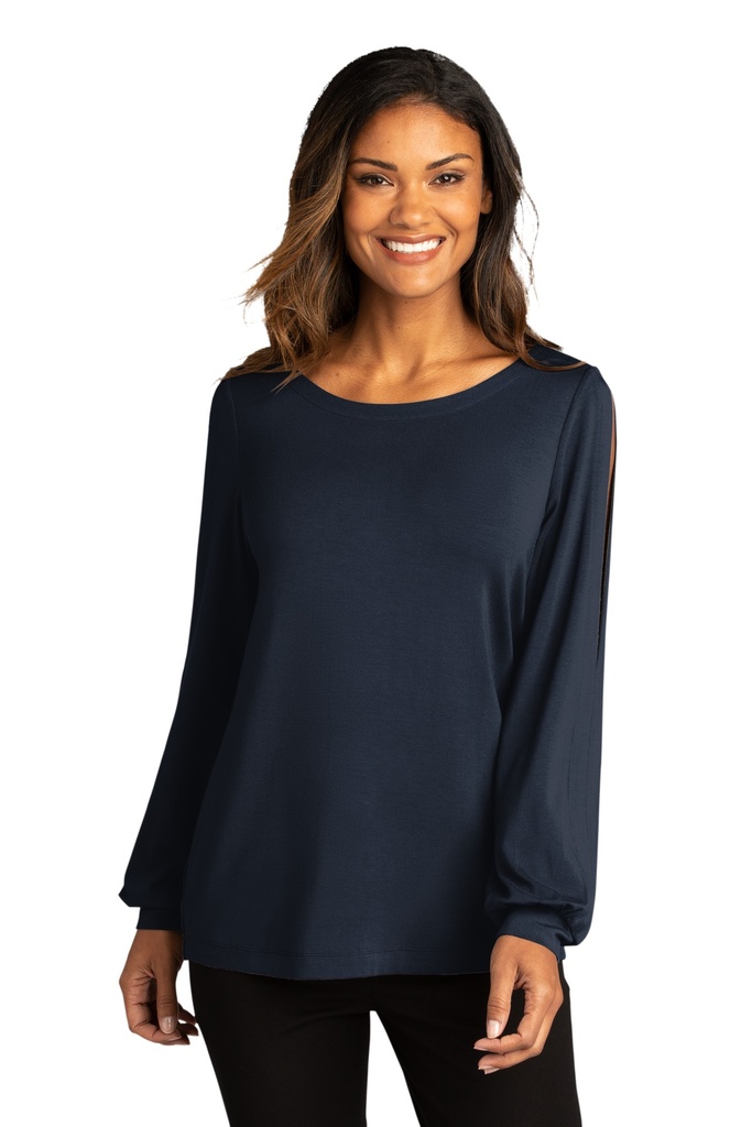 Port Authority Ladies Luxe Knit Jewel Neck Top. LK5600