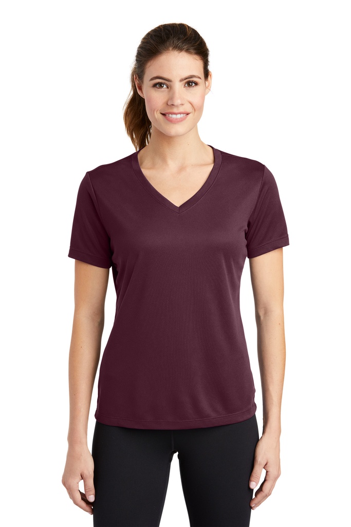 Sport-Tek Ladies PosiCharge RacerMesh V-Neck Tee. LST340