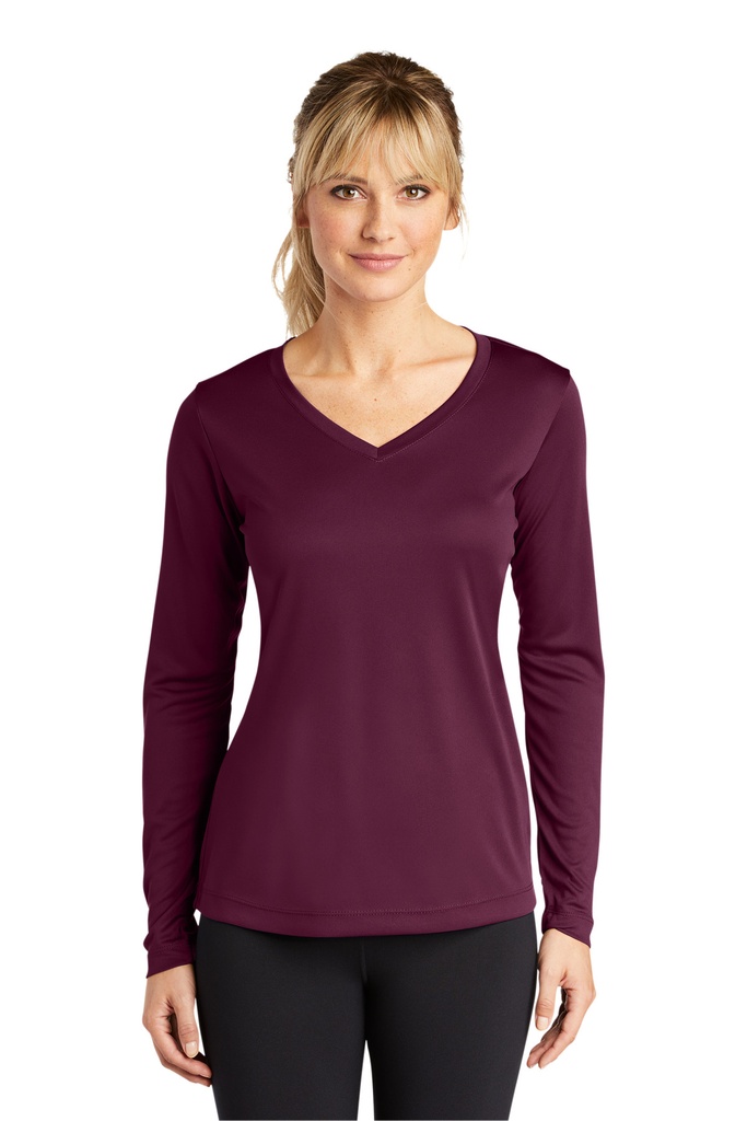 Sport-Tek Ladies Long Sleeve PosiCharge Competitor V-Neck Tee. LST353LS