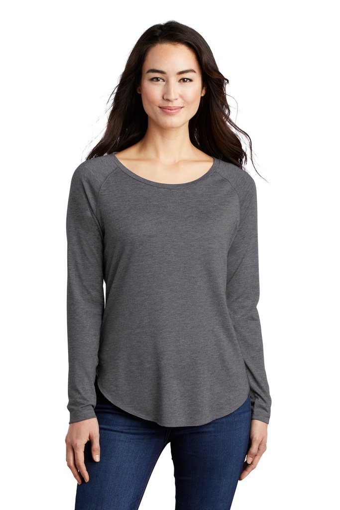 Sport-Tek Ladies PosiCharge Long Sleeve Tri-Blend Wicking Scoop Neck Raglan Tee LST400LS