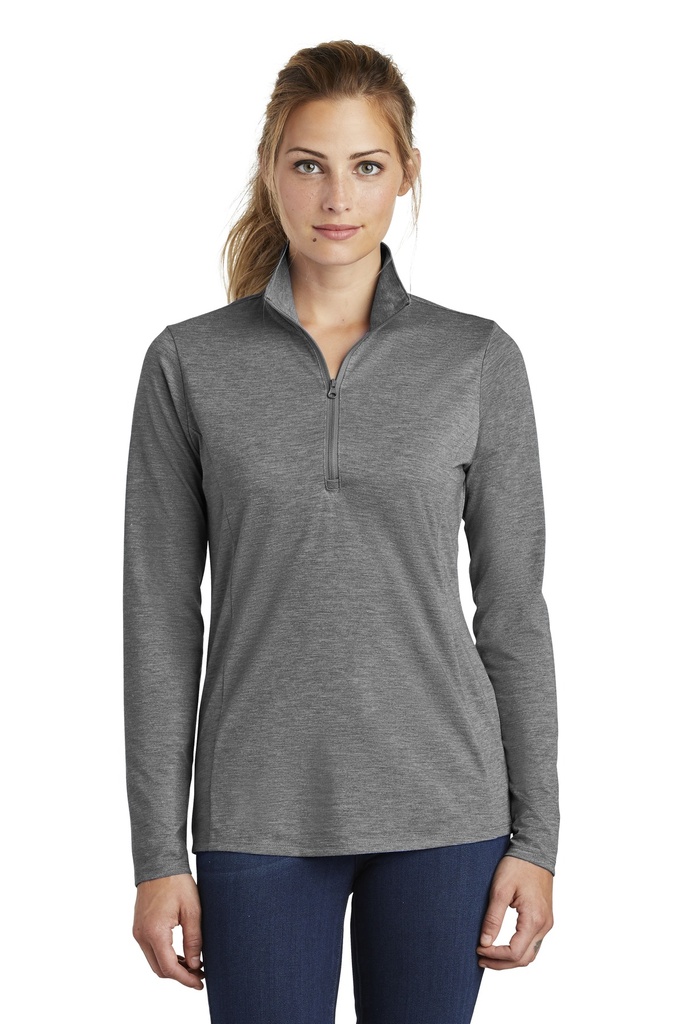 Sport-Tek Ladies PosiCharge Tri-Blend Wicking 1/4-Zip Pullover. LST407