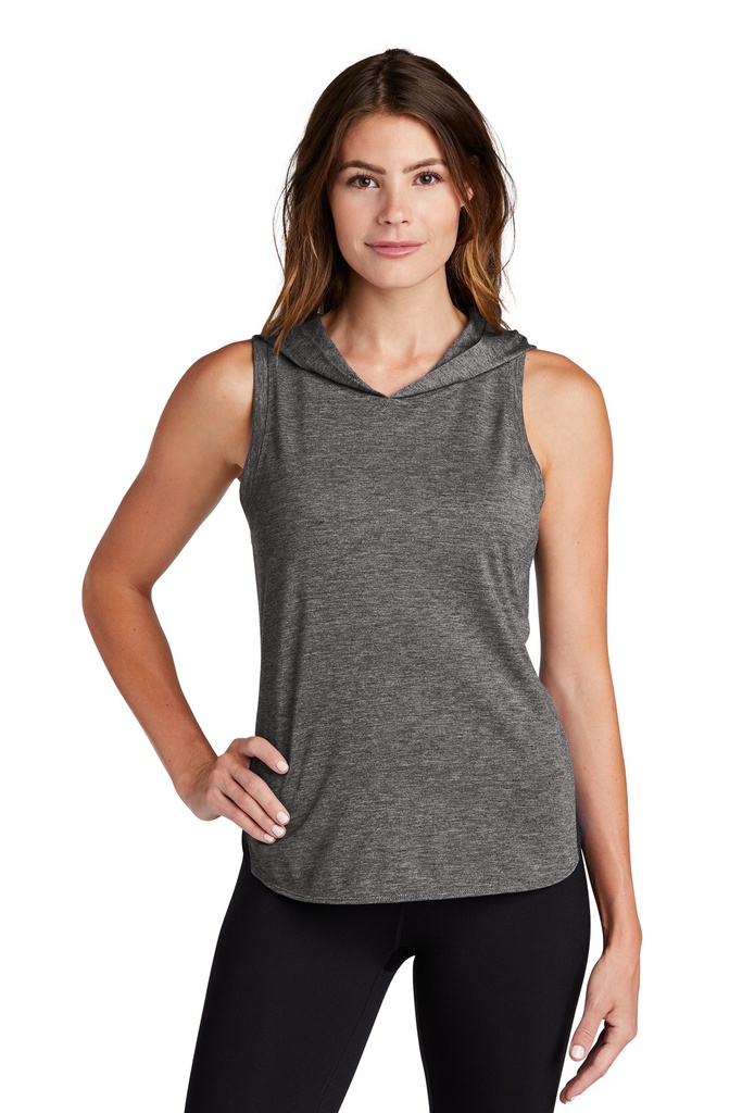 Sport-Tek Ladies PosiCharge Tri-Blend Wicking Draft Hoodie Tank. LST410