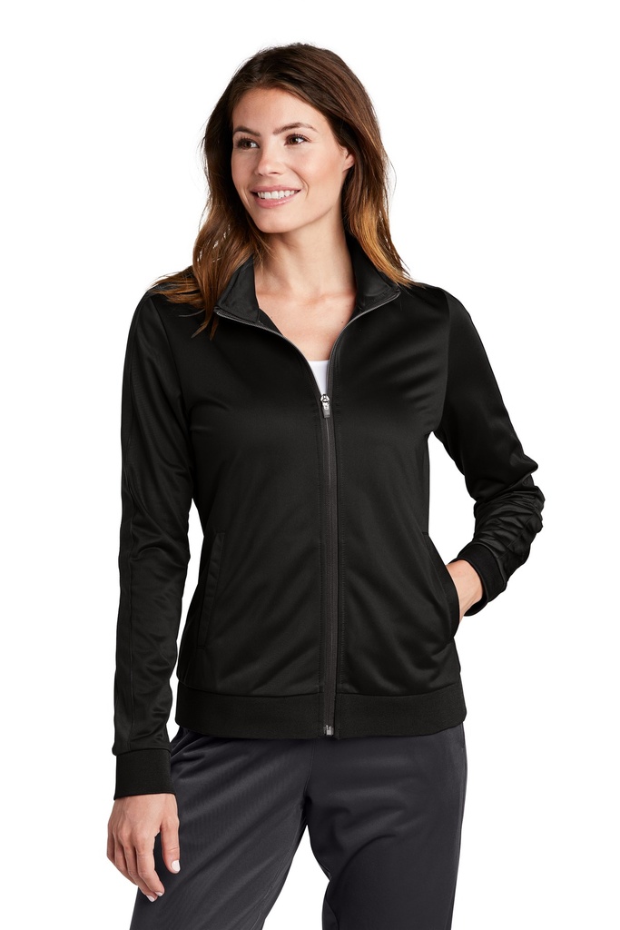 Sport-Tek Ladies Tricot Sleeve Stripe Track Jacket. LST94