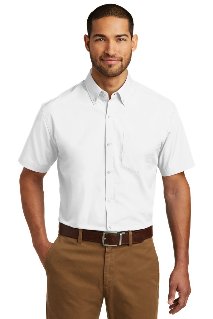 Port Authority Short Sleeve Carefree Poplin Shirt. W101