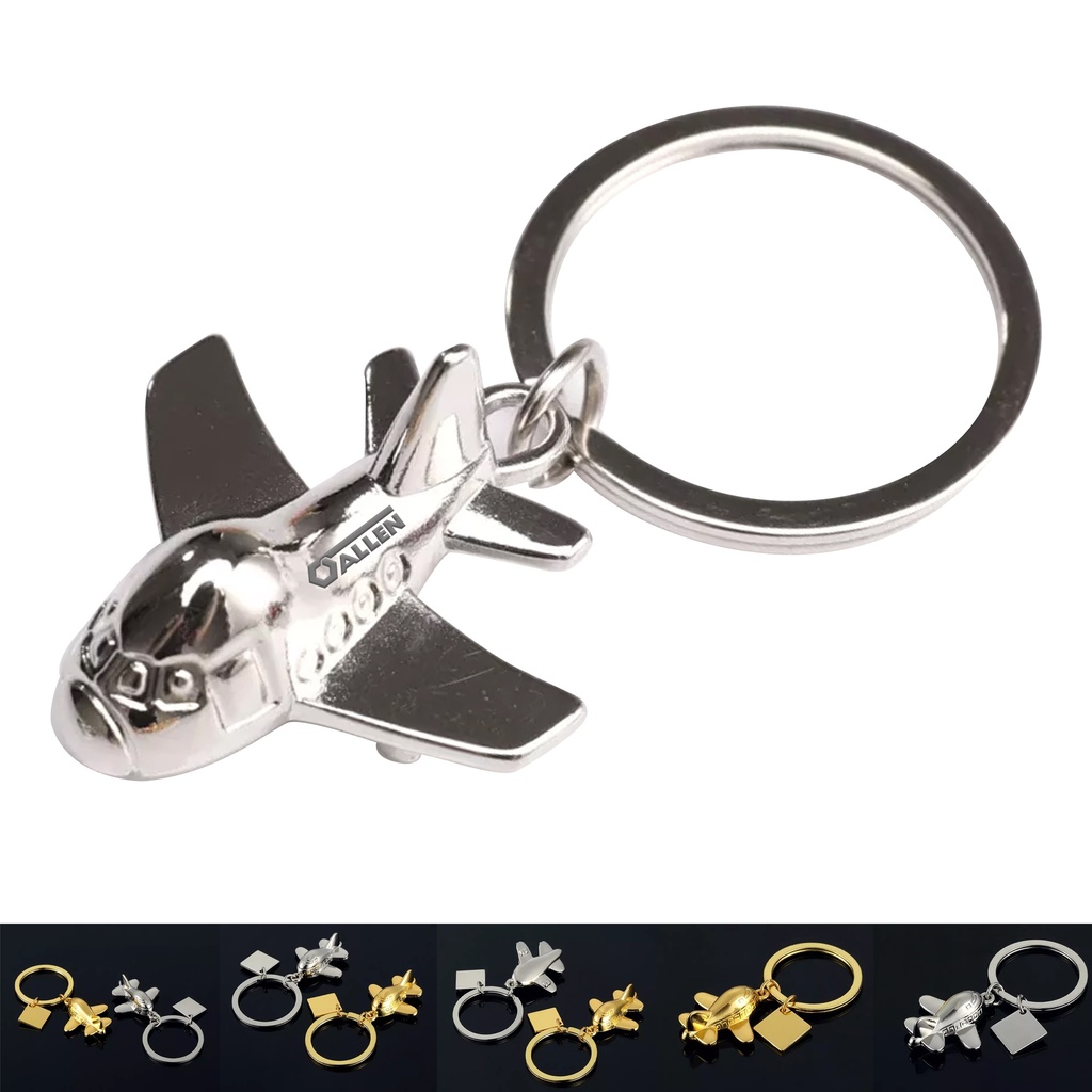 Aircraft Shaped Metal Keychain. KC8761