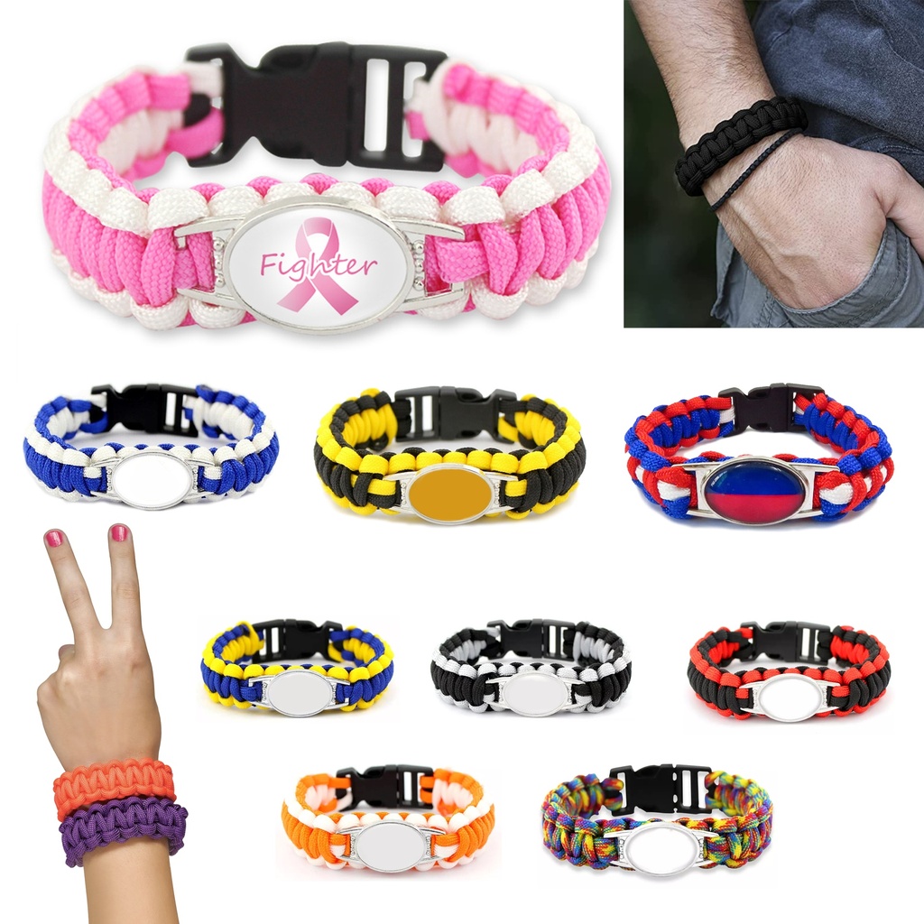 Breast Cancer Paracord Survival Bracelet. SB8509