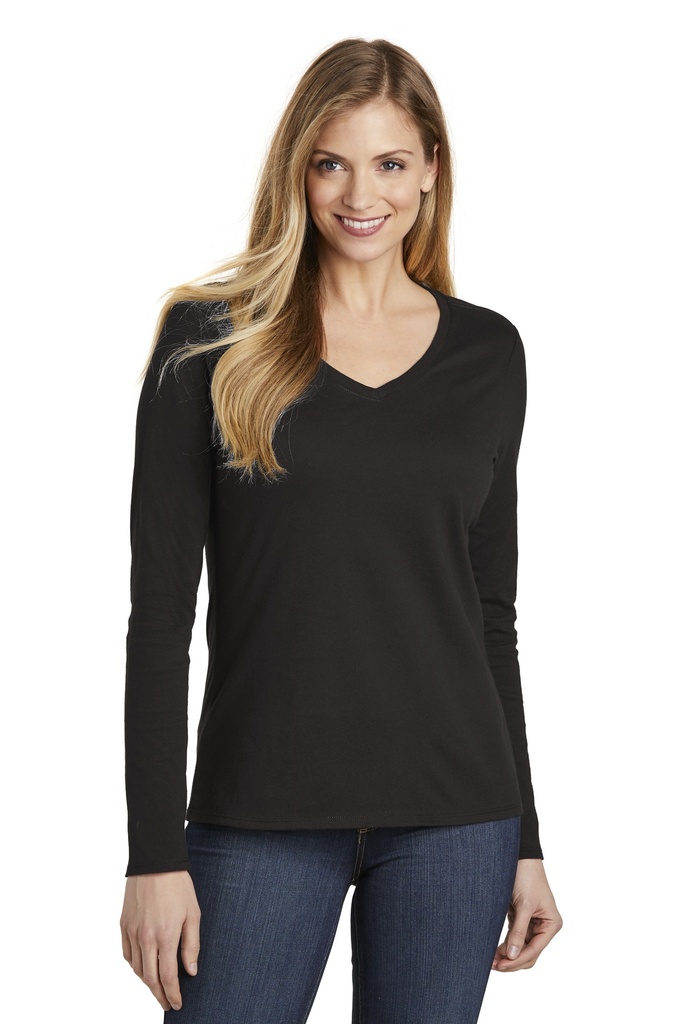 District Women's Very Important Tee Long Sleeve V-Neck. DT6201