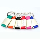 Chrome Leatherette Metal Keychain. KC9375