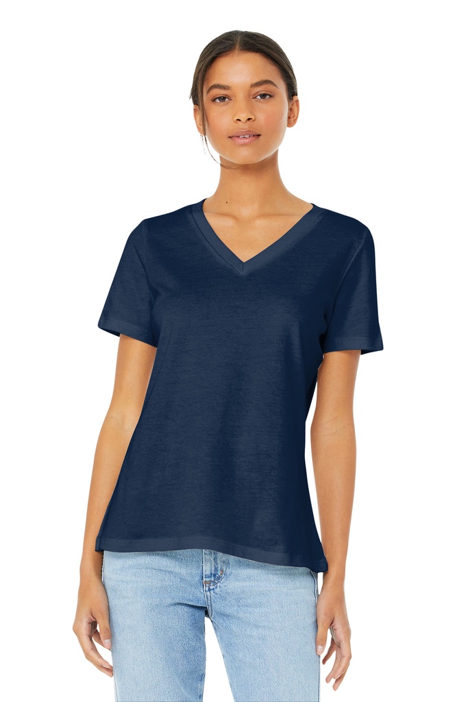 BELLA+CANVAS Women's Relaxed Jersey Short Sleeve V-Neck Tee. BC6405