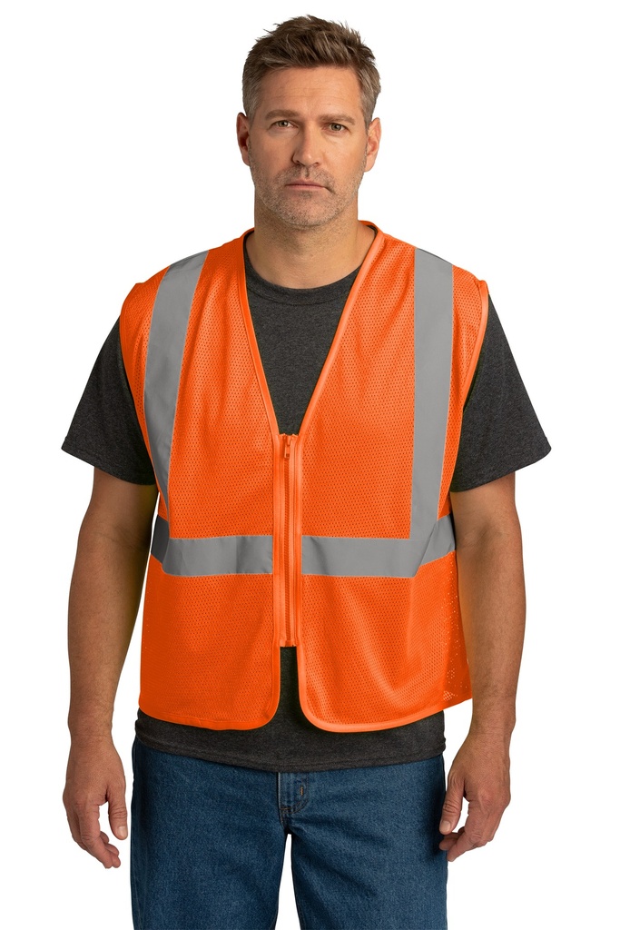 CornerStone ANSI 107 Class 2 Economy Mesh Zippered Vest. CSV101