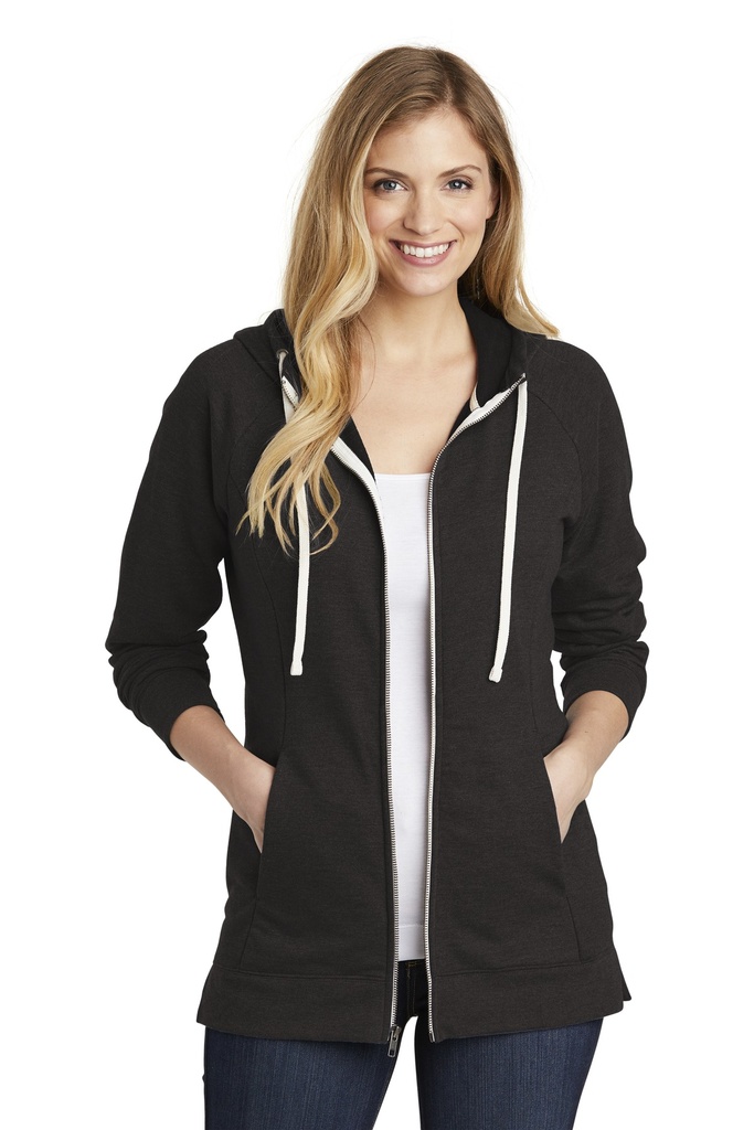 District Women's Perfect Tri French Terry Full-Zip Hoodie. DT456