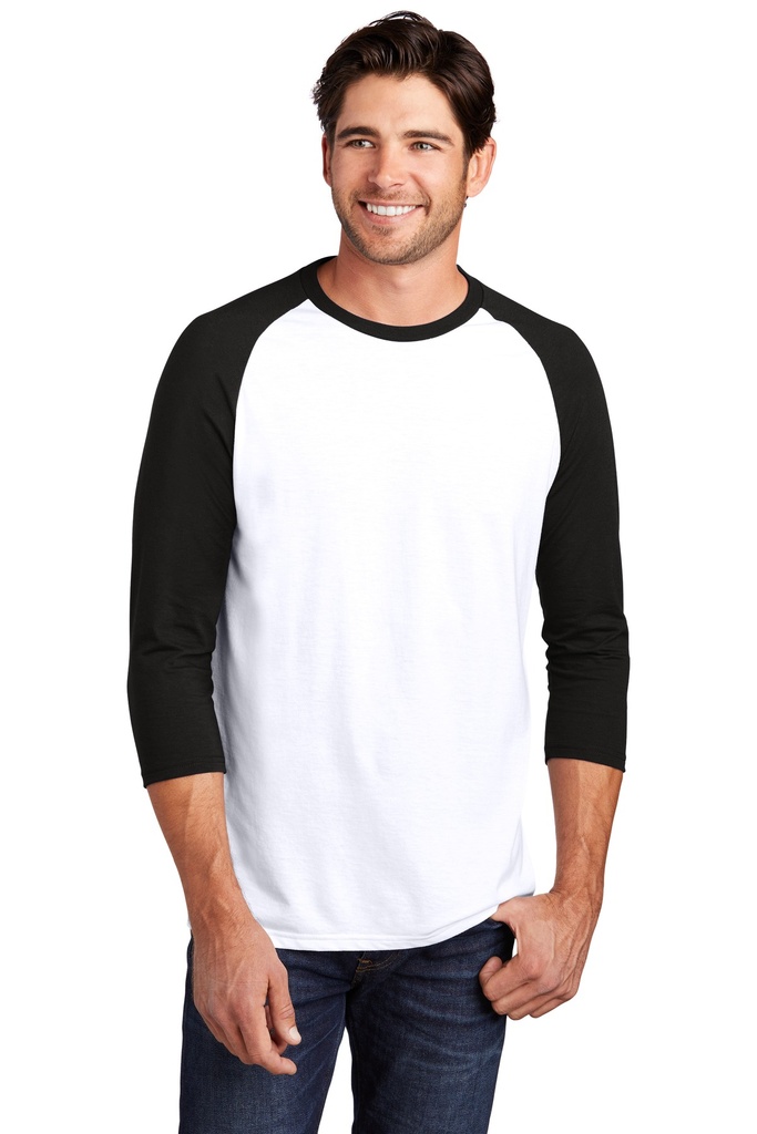 District Perfect Tri 3/4-Sleeve Raglan. DM136