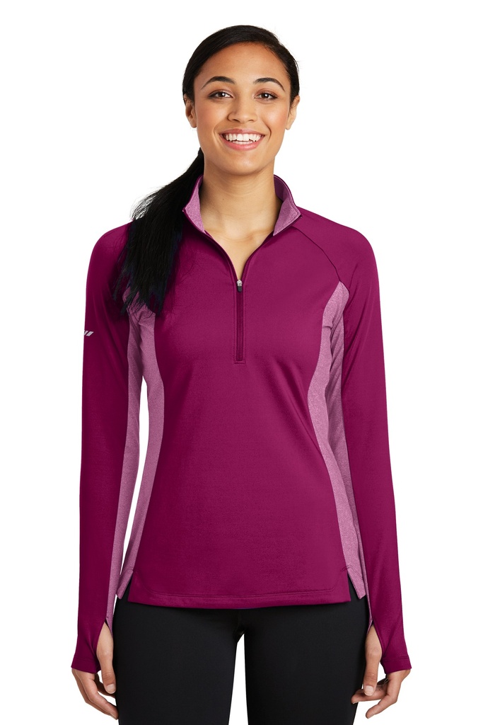 Sport-Tek Ladies Sport-Wick Stretch Contrast 1/4-Zip Pullover. LST854