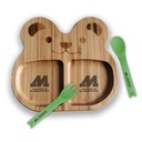 Custom Shape Bamboo Plate + Spoon + Fork Set. BP9614