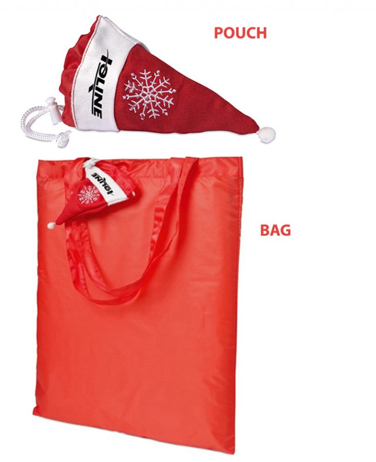 Foldable Shopping Bag /W Christmas Hat Pouch. CB5838