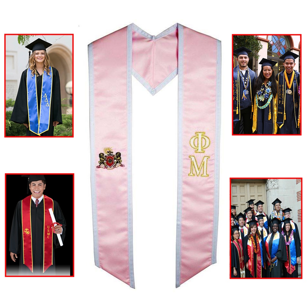 Honorary Graduation Stole Sewn Trim - Embroidery 60". SR2160