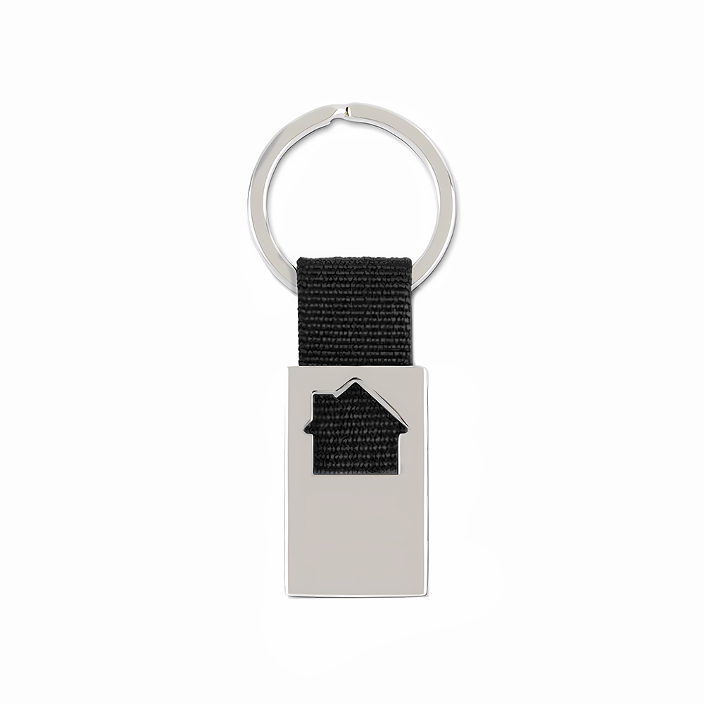 House Shape Keychain - Alloy With Fabric Strap. HK3256