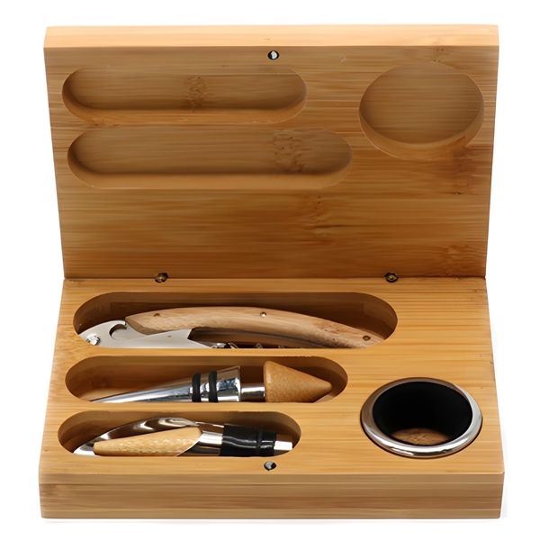 Modern Bamboo Wine Opener Set. BP7094