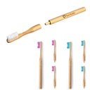 Round Handle Bamboo Toothbrush With Replaceable Heads For Adult. BP8943