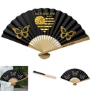 Shimmer Bamboo Hand Fan - Premium Silk. HF3075