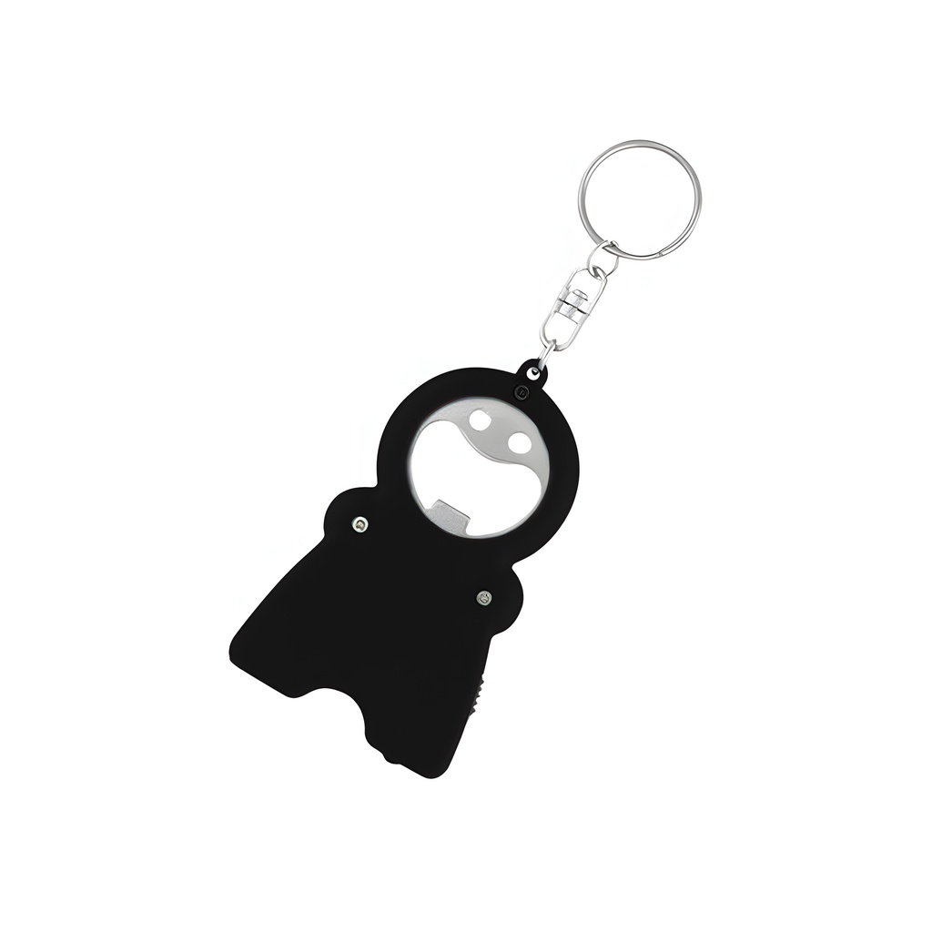 Smile Keychain Bottle Opener, Flashlight And Tape Measure. UB2540