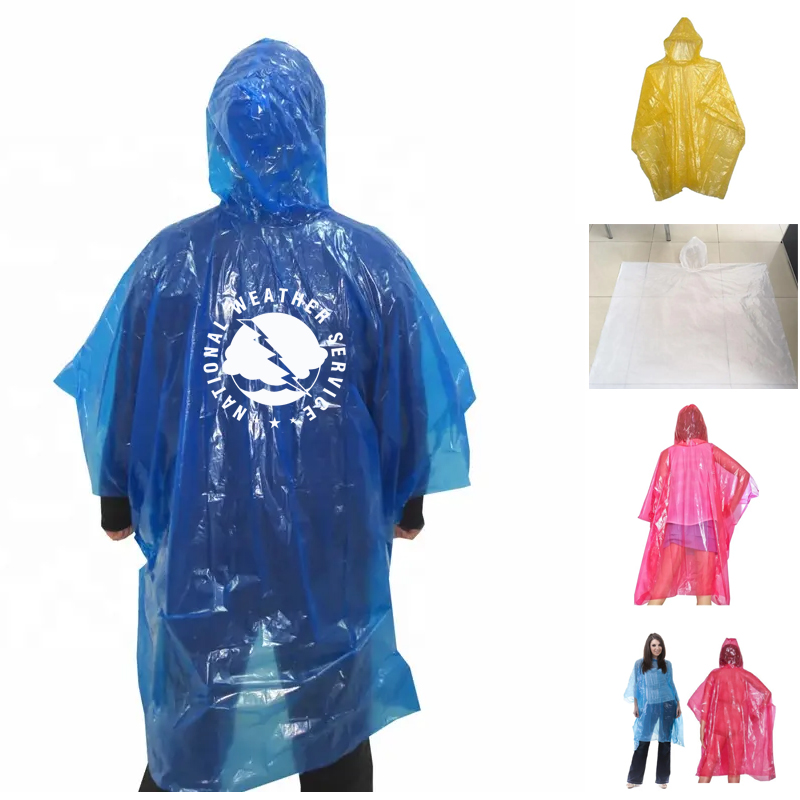 Translucent Branded Rain Poncho. RP4855