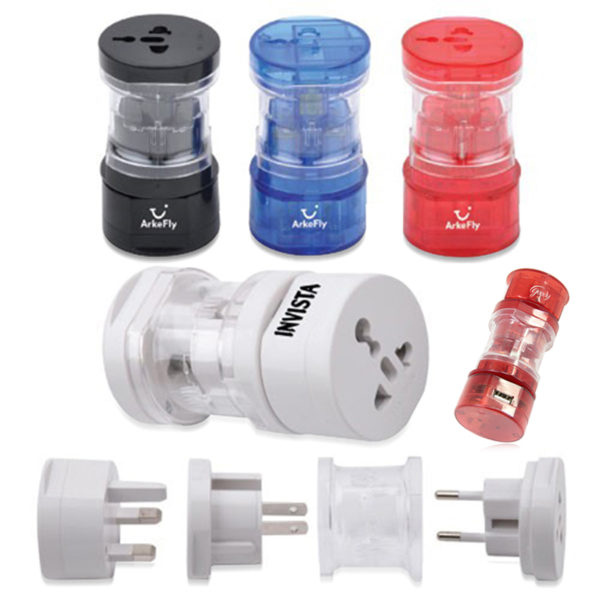 Translucent Universal Travel Power Adapter With USB Port. UB2625