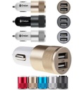 Universal Aluminum Dual USB Port Car Charger - Powerful 2.1A. USB1241