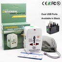 Universal Travel Adapter With Surge Protector - Dual USB Ports. UB7920