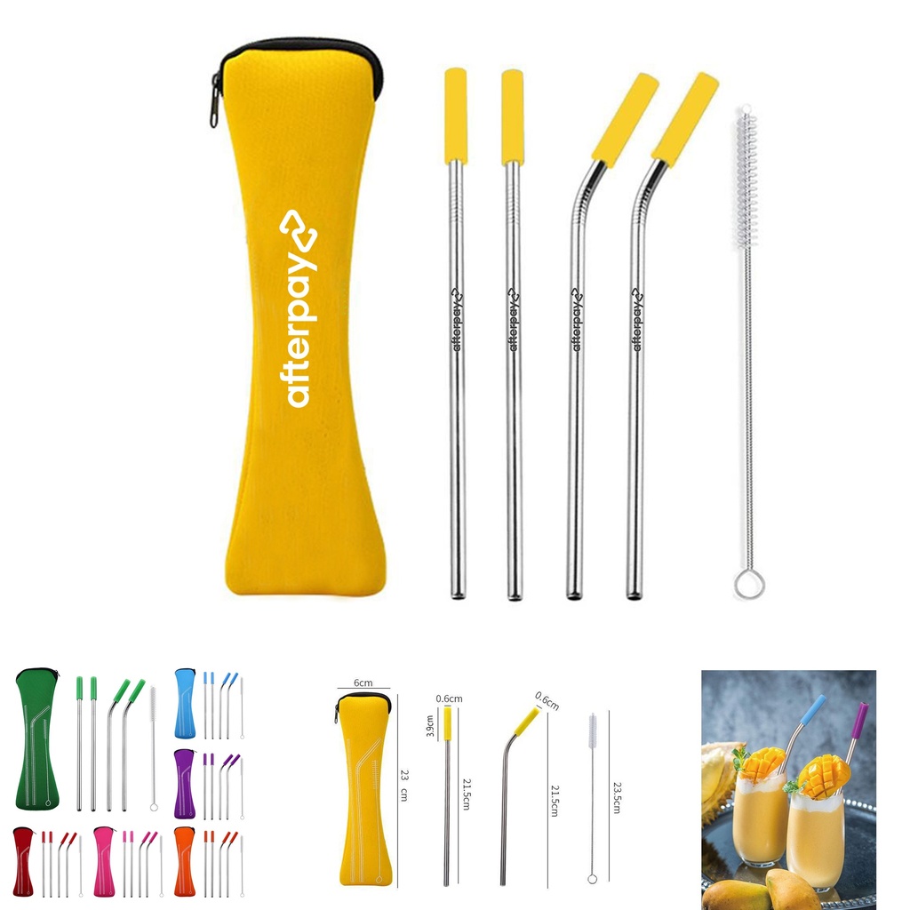 Verde Reusable Stainless Steel Straw Set. SS7070