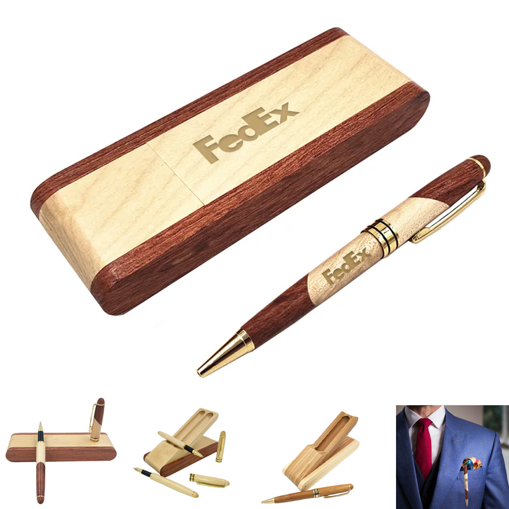 Woodland Elite Pen Collection - Woodland Elite Dual Pen & Case Gift Set. LP9837